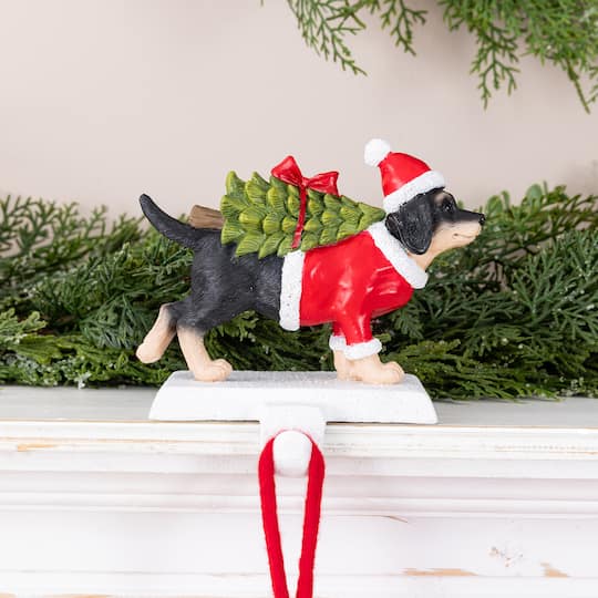 Glitzhome® Set of 2 Resin Dachshund Stocking Holders